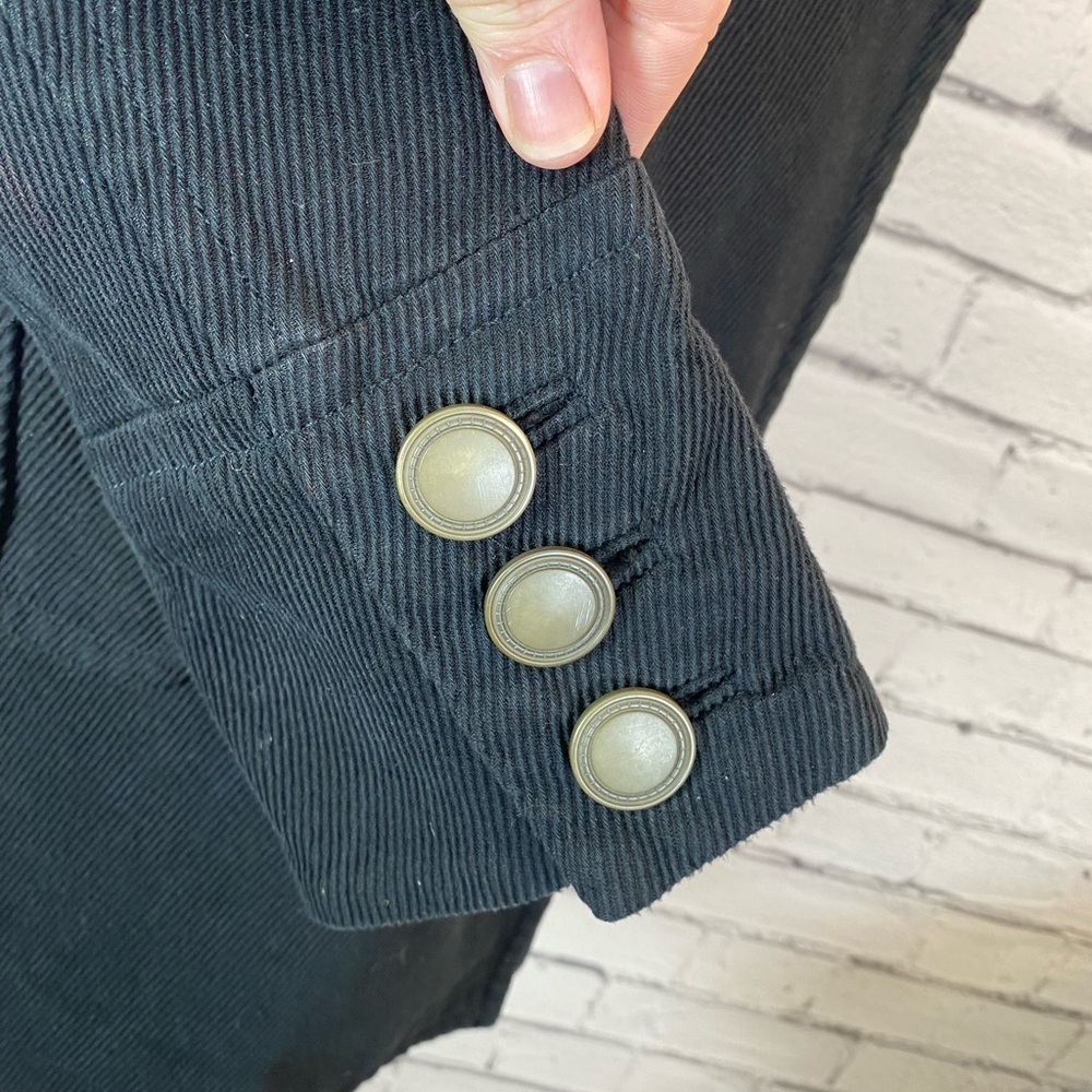 Marc Jacobs size Large Black Corduroy Coat Vintage Double Breasted Military EUC - Picture 7 of 13
